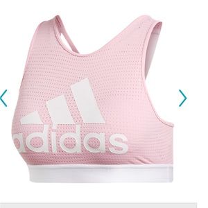 adidas women's halter 2.0 logo sports bra - true pink
